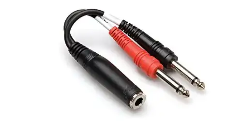 Example Mono-to-stereo Splitter Adapter (Hosa YPP136)
