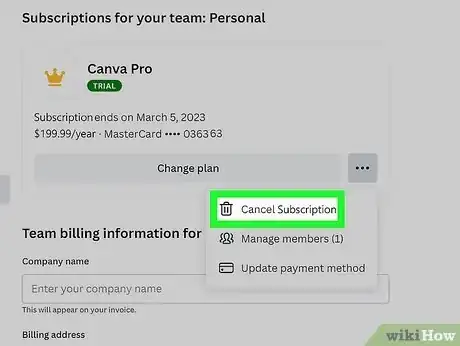 Image titled Cancel Canva Subscription Step 5