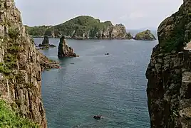 A bay at Sibiryakov Island, 50 km (31 mi) south from Vladivostok