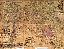 فارسی: The approximate extreme extent of the Derteng or Bajalan dynasty to the center of Derne in the 16th century AC; according to the article of ” Derne, the lost city in the Salas Babajani”, by Dr. Mohammad Salmasizadeg & Borhan Abasi- Scientific Specialty Journal of Research in Art and Humanity, Second year, Number 5, Aug/ Sep 2017, P 100, ISSN: 2538-6298 فارسی: حدود تقریبی امارت درتنگ یا باجلان به مرکزیت درنه در اوج گسترش آن در قرن ۱۶میلادی. برگرفته از مقاله ” درنه، شهری فراموش شده در ثلاث باباجانی”/ دکتر محمد سلماسی زاده، برهان عباسی*** نشریه علمی تخصصی پژوهش در هنر و علوم انسانی، سال دوم، شماره ۵، شهریور ۹۶، ص۱۰۰- شاپا: ۶۲۹۸ -۲۵۳۸ فارسی: به ربڵاوی سنووره کانی وڵاتی " ده رته نگ" یان ' باجه ڵان" له کاتی زۆرترین ده سه ڵاتداری دا له سه ده ی١٦ زایینی. له وتاری" ده ڕنه، شارێکی له بیرۆ چوو له سه لاسی باوه جانی"/ دوکتۆر محه مه دی سه لماسی زاده، بورهان عه باسی*** گۆڤاری زانستی پسپۆڕی لێکۆڵینه وه له هونه ر و زانستی مرۆڤی، ساڵی دووهه م، ژماره ی٥، خه رمانانی ٩٦(هه تاوی)، لاپه ڕه ی ١٠٠، ISSN: 2538- 6298