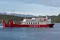 MV Evangelistas heading into the Kirke Narrows near Puerto Natales