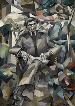 Albert Gleizes, 1911, Portrait de Jacques Nayral, oil on canvas, 161.9 x 114&nbsp;cm. This painting was reproduced in Fantasio: published 15 October 1911, for the occasion of the Salon d'Automne where it was exhibited the same year.