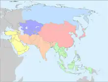 UN geoscheme for Asia &nbsp;&nbsp;Central Asia &nbsp;&nbsp;Eastern Asia &nbsp;&nbsp;South-eastern Asia &nbsp;&nbsp;Southern Asia &nbsp;&nbsp;Western Asia