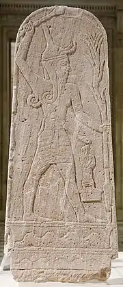 Baal&nbsp;with&nbsp;Thunderbolt (c. 14th&nbsp;century&nbsp;BC), an Ugaritic stele from Syria