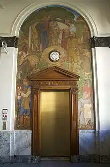 Susan Scheuer, Incidents in California History (1937), mural for the post office in Berkeley, California