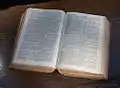 Family Bible open to the book of Psalms