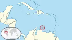 Location of&nbsp;Bonaire&nbsp;(circled in red)in the Caribbean