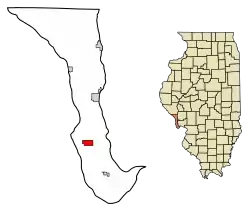 Location of Batchtown in Calhoun County, Illinois.