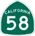 State Route 58 marker