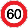 Maximum speed limit 60&nbsp;km/h