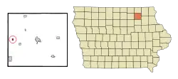 Location of Bassett, Iowa