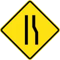 PF-1bRoad narrows ahead on right side