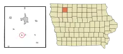 Location of Rossie, Iowa