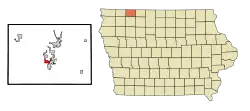 Location of West Okoboji, Iowa