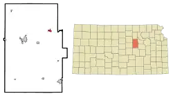Location within Dickinson County and Kansas