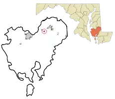 Location of East New Market, Maryland