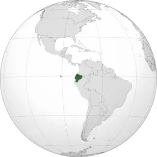 Location of&nbsp;Ecuador&nbsp;(dark green)