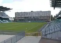 The ETO Park hotel in the background