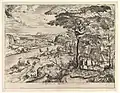 Landscape with Pilgrims at Emmaus, after Pieter Brueghel the Elder