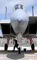 F-15 internal ramps form upper surface of intake duct behind the intake upper lips which are shown in different positions