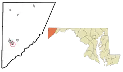 Location of Loch Lynn Heights, Maryland