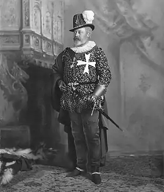 The Prince of Wales dressed as the Grand Master of the Knights Hospitallers of Malta
