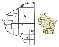 Location of Boscobel in Grant County, Wisconsin.