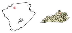 Location of Berry in Harrison County, Kentucky.