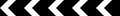 Sharp deviation of route to left (may be used with amber border, right if symbol reversed)