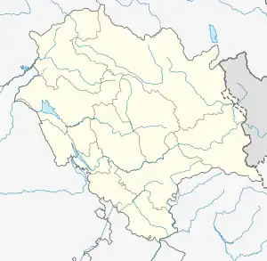 Map showing the location of Manali within Himachal Pradesh and India