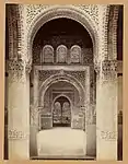 The first hall (courtyard) and its pillars, looking north towards the second hall (photo from 1870–1895)
