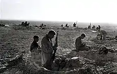 Image 16Israeli paratroopers dig in near the Mitla Pass, 31 October 1956 (from History of Israel)