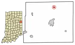 Location of Bryant in Jay County, Indiana.