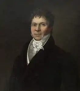 Portrait of Jean-Louis van Dievoet (1777-1854), secretary of the Belgian Supreme Court (1777-1854), oil painting by Ignace Brice, 61 x 70&nbsp;cm, influenced by Jacques-Louis David.