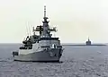 KD Lekiu passes by the US Navy submarine USS&nbsp;La Jolla during a submarine warfare exercise at CARAT 2011.
