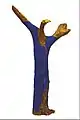 Conductor, 2009colored wood, height 112 cmMNMA, Jagodina