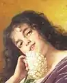 Young Woman with Chrysanthemum1900