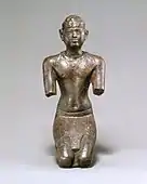 Ancient Egyptian statuette of a Kushite pharaoh; 713–664 BC; bronze, precious-metal leaf; height: 7.6&nbsp;cm, width: 3.2&nbsp;cm, depth: 3.6&nbsp;cm; Metropolitan Museum of Art