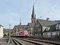 Langenberg, church (Sankt Michaelkirche) close to the railway