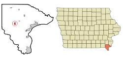 Location of Donnellson, Iowa