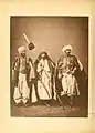 1. Fellah from around Damascus2. Druze from around Damascus3. Arab nomad woman from the Ourban tribe