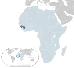 Location of&nbsp;Guinea&nbsp;(dark blue)–&nbsp;in Africa&nbsp;(light blue &&nbsp;dark grey)–&nbsp;in the African Union&nbsp;(light blue)