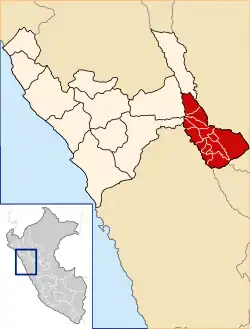 Location of Pataz in La Libertad Region