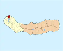 The location of the civil parish of Pilar da Bretanha, within the municipality of Ponta Delgada