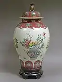 Jar: 18th century; porcelain painted in overglaze famille rose enamels; height: 61&nbsp;cm; Metropolitan Museum of Art (New York City)