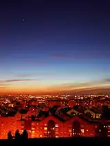 Ensanche de Vallecas in Madrid at sunset