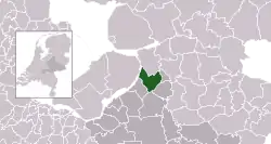 Highlighted position of Oldebroek in a municipal map of Gelderland
