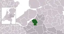 Highlighted position of Nunspeet in a municipal map of Gelderland