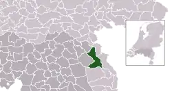 Highlighted position of Boxmeer in a municipal map of North Brabant