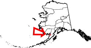 Map of Alaska highlighting Bristol Bay Borough